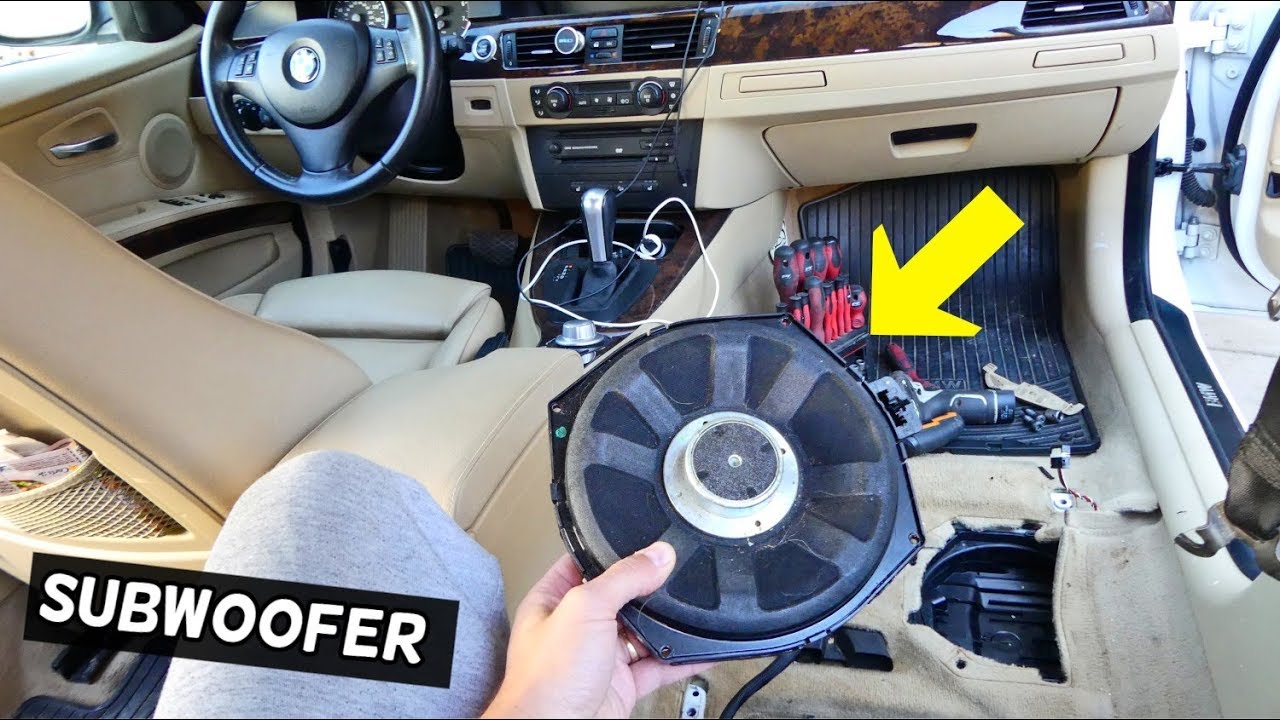 HOW TO REPLACE UNDER SEAT SPEAKER SUBWOOFER BMW E90 E91 E92 E93